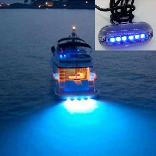 PLAFONIERA 6 LED OVALE TRASPARENTE SUBACQUEA